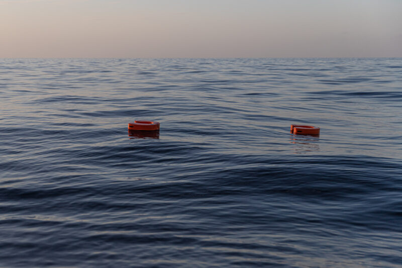 Life jackets floating in the Central Med.