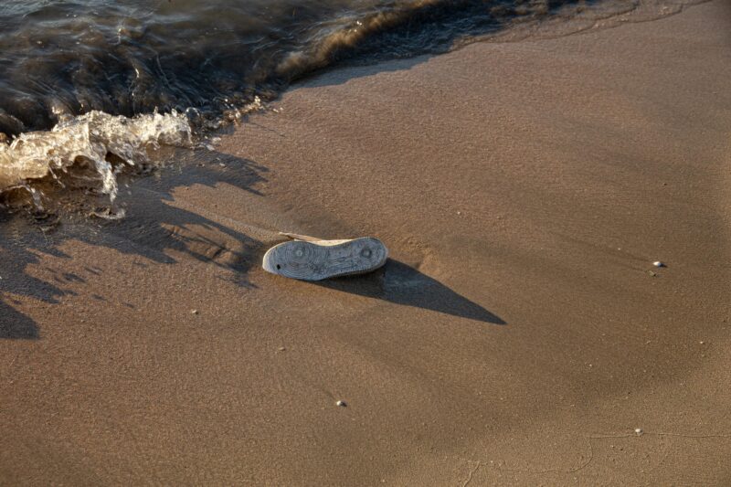 shoe on the beach